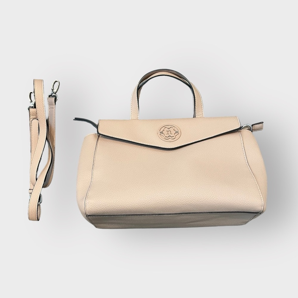 Nanette Lepore Tan Flap Pocket Tote Crossbody Purse Bag - Picture 1 of 7